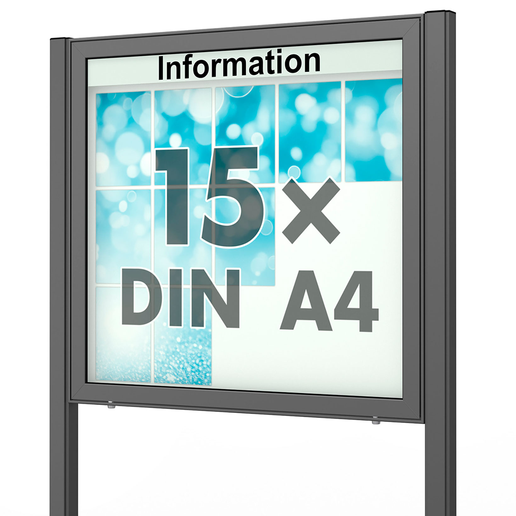 15 x DIN A4 Schaukasten Planus - mit Standbeinen - DB 703 (anthrazit) 15 x DIN A4 Schaukasten Planus - mit Standbeinen - DB 703 (anthrazit)
