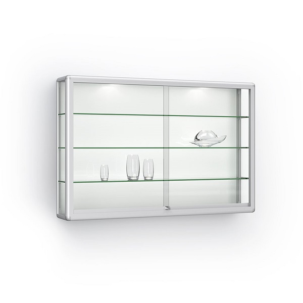 wandvitrinen glas und aluminium, für schulen, abschließbar, brandschutz, unfallschutz, mit schiebetüren wandvitrine